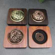 2 и 4 часа спиральный ладан горелка черная эбеновая ладана деревянная база резьба Настенная Декорация голова оленя сандаловое дерево кадильница для ароматерапии