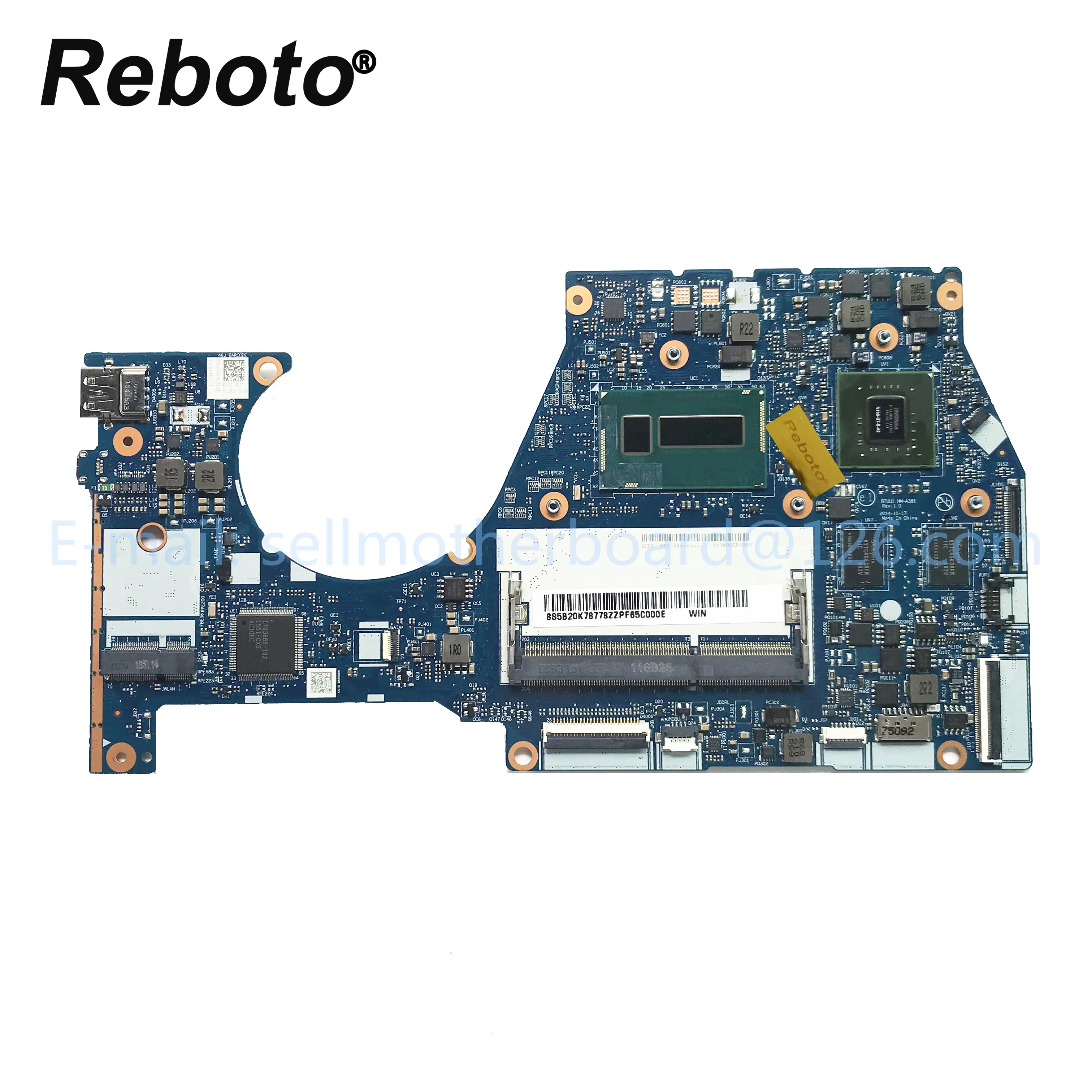 Для lenovo Yoga3 14 ноутбук материнская плата 5B20K78778 BTUU1 NM-A381 с SR27G i3-5005U 940 м 2 Гб GPU тестирование