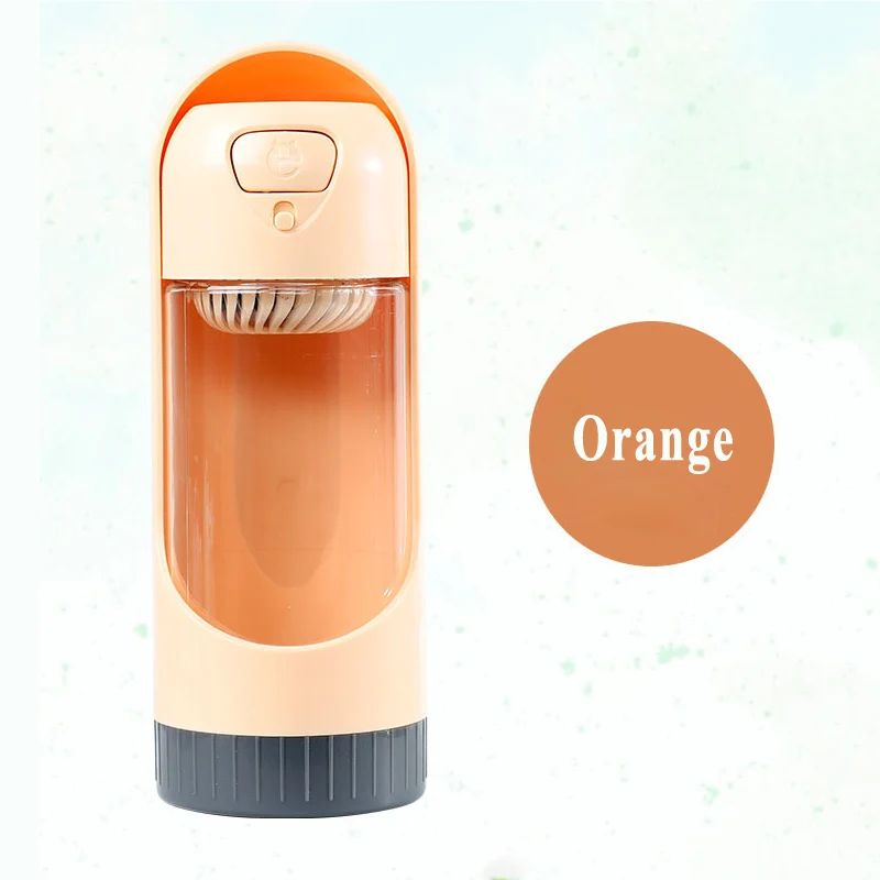 Orange Портативная бутылка для воды для собак, для путешествий, для щенков, поилка, для улицы, 300 мл, дозатор для воды для домашних животных, питатель с фильтром из активированного угля - Цвет: Orange