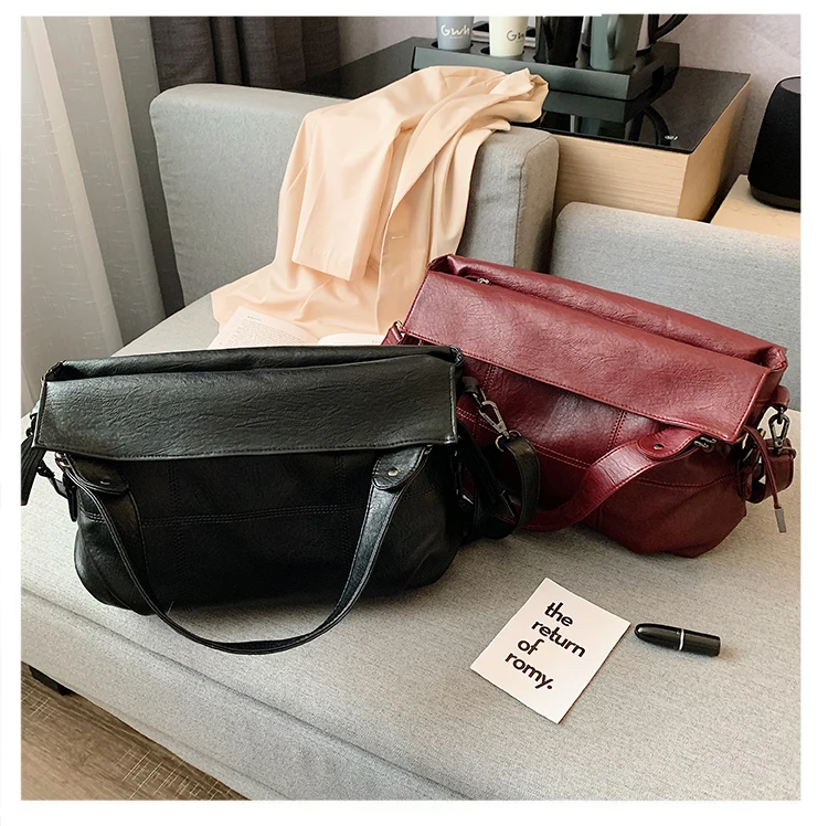 big handbag fashionable Single shoulder bag woman lady large capacity Soft leather all-match messenger bag