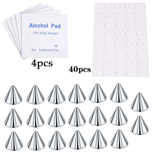 Arrival Fake Lip Ring Stud Fake Nose Ring Eyebow Ring Dimple Sticker Face Piercing Body Jewelry Stainless Steel 20PCs Ball