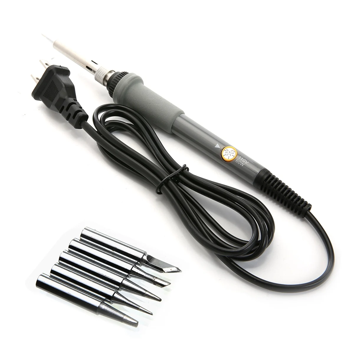 solder and 5pcs tips Набор электрических паяльников, 220 В, 60 Вт, регулируемые электрические температурные пистолеты, сварочный паяльник, инструмент для припоя с 5 наконечниками - Цвет: solder and 5pcs tips