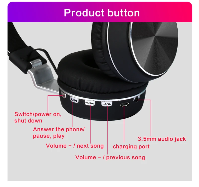 160g Light Bluetooth Headphones Active Noise Cancelling Wireless Headset Foldable Hifi Deep Bass Earphones With Microphone