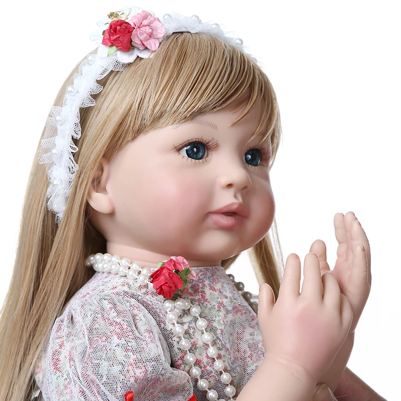 60 см высококачественная коллекционная кукла принцесса младенец получивший новую жизнь девочка кукла с ультра длинными светлыми волосами кукла ручной работы