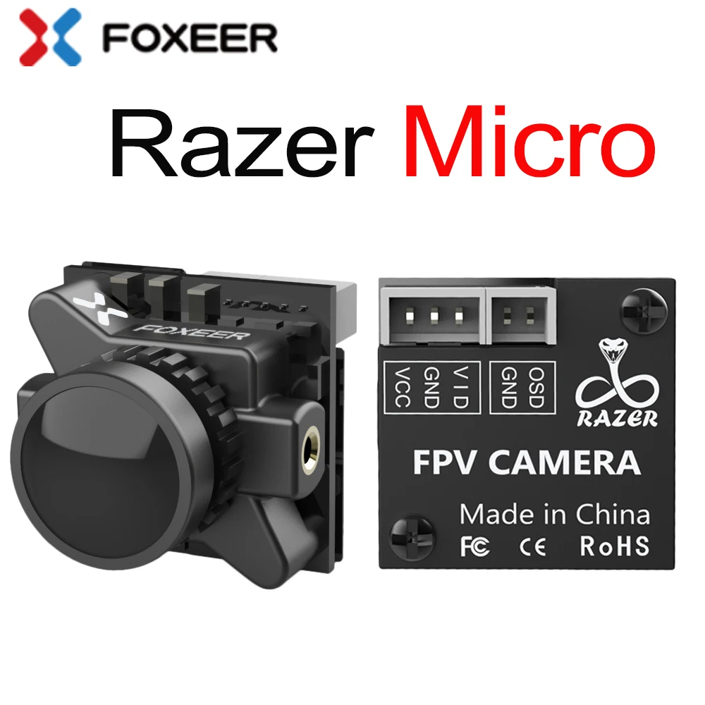 Камера Foxeer Razer Micro 1 8mm M8 1200TVL PAL/NTSC 4ɳ 16ɹ FPV с OSD 4 5-25 в CMOS для моделей гоночных
