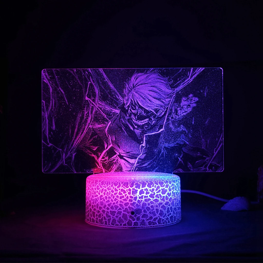 

Anime Tokyo Ghoul Kaneki Ken Figure Dual Color Led Night Light for Bedroom Decor Birthday Gift Manga Tokyo Ghoul 2 Tone Led Lamp