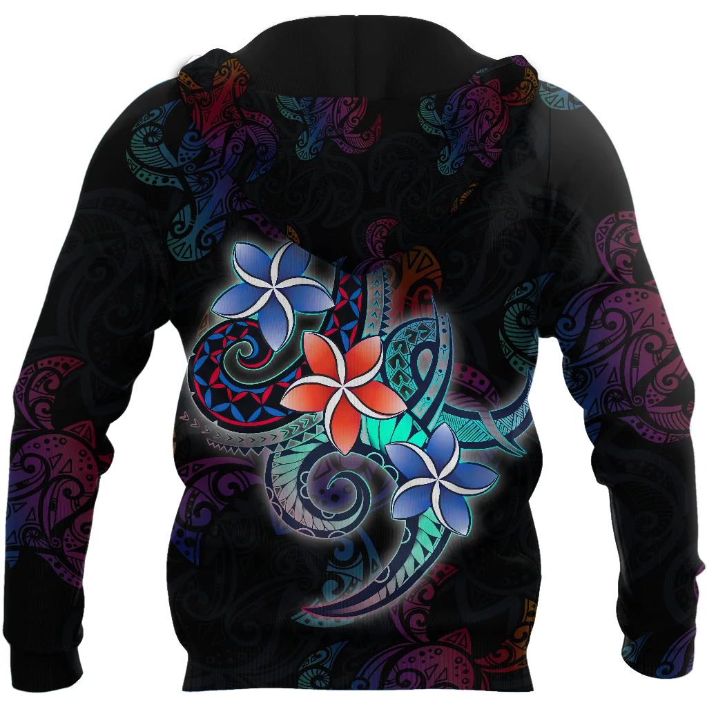 Polynesian Plumeria Flower And Turtle Tattoo  3D Printed Autumn Men Hoodies Unisex Casual Pullover Zip Hoodie Streetwear DW0563
