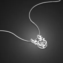 Женские серебряные ожерелья 925 стерлингового серебра рога циркония ожерелья и подвески серебряные ювелирные изделия Девушка любимый