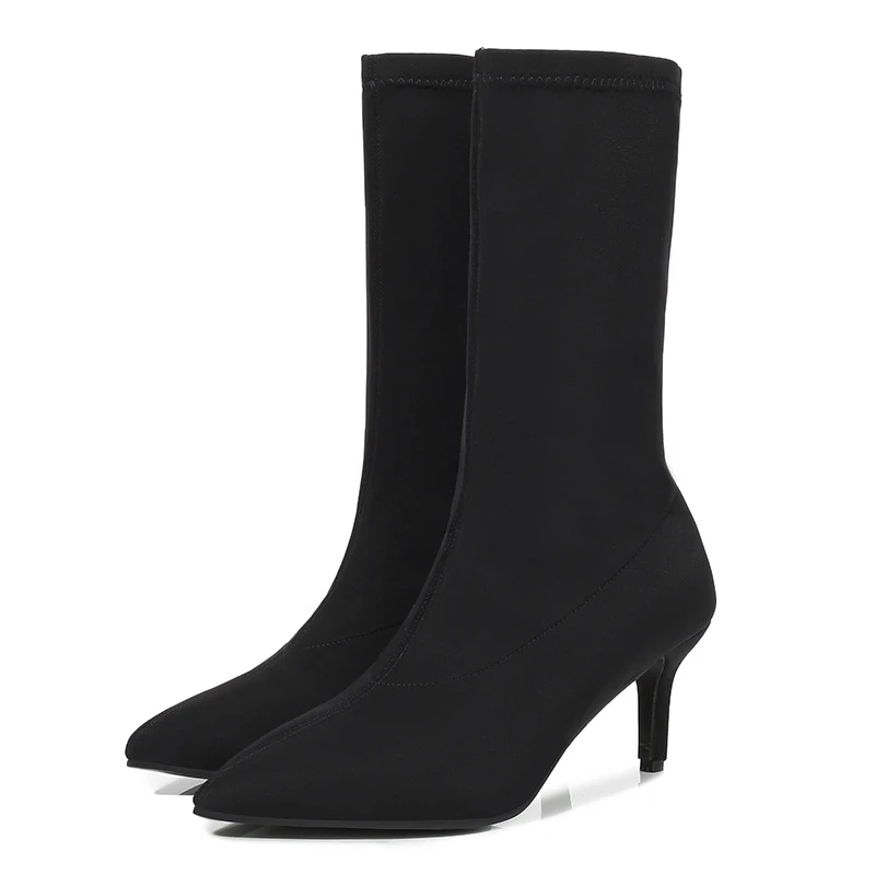 Kitten heel mid calf boots Outlet