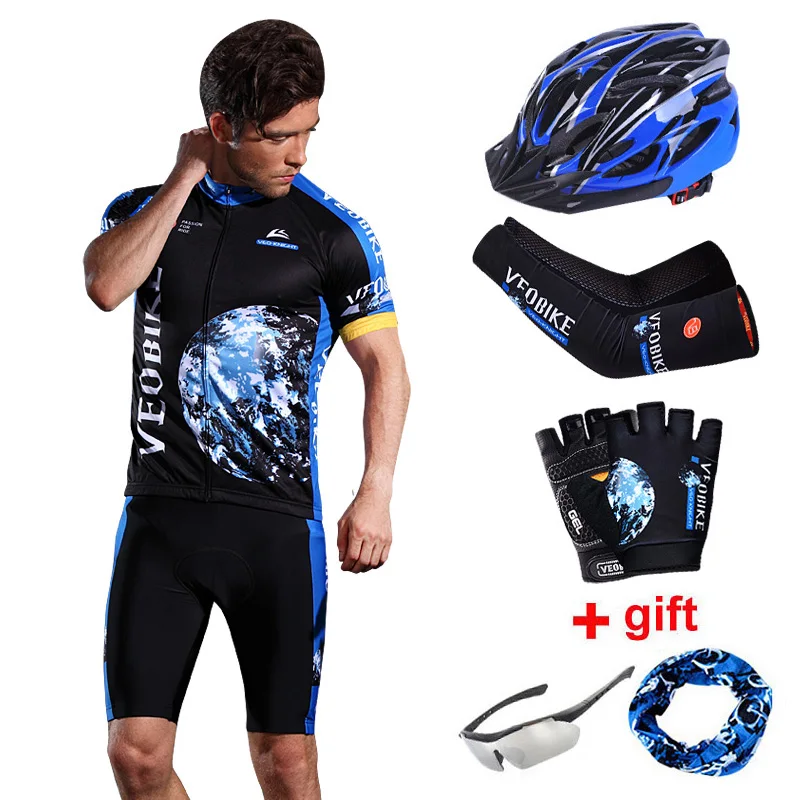 Blue black set Профессиональный командный набор Джерси для велоспорта, Мужская Летняя одежда с коротким рукавом для женщин, одежда для горного велосипеда, одежда для гонок, спортивная одежда, велосипедные комплекты - Цвет: Blue black set