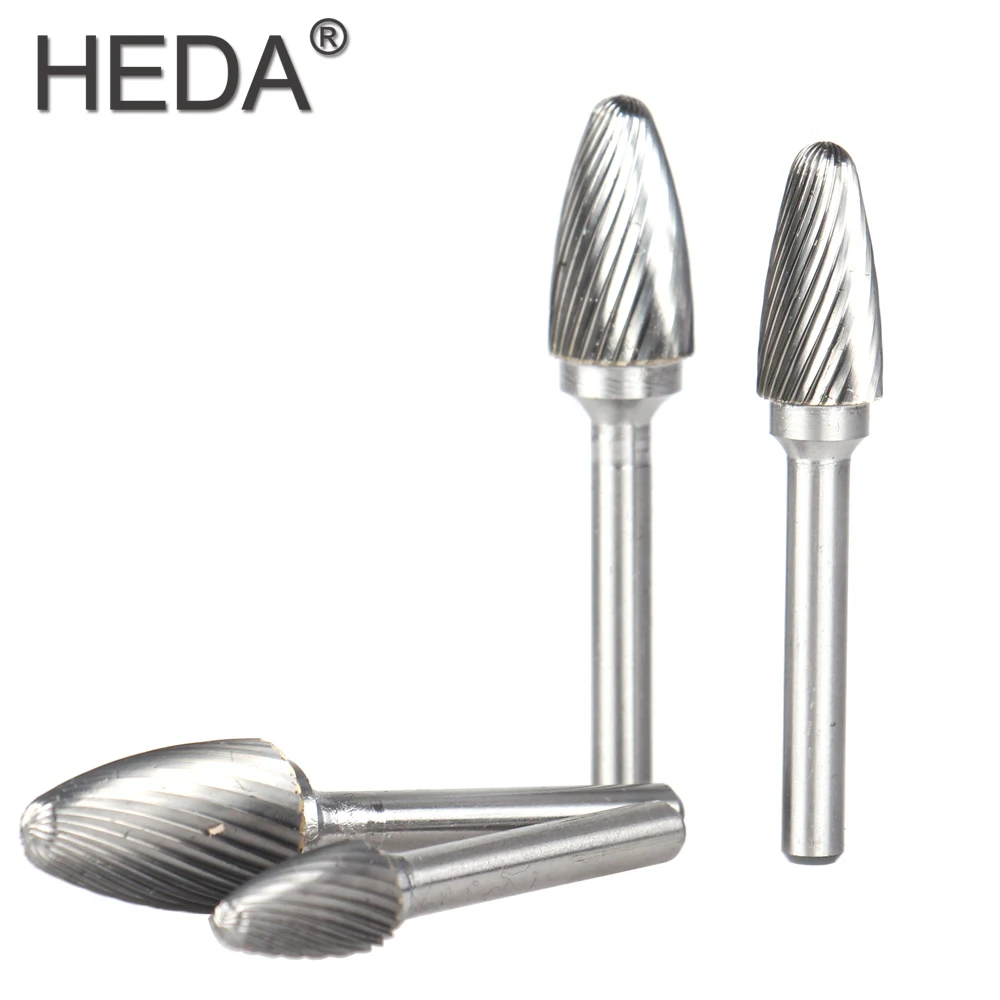 

F-type Spiral Groove Single-cut Arc Of Tungsten Carbide Rotary Cutter File Round Shank Burr Bit CNC Engraving For Metal Grinding