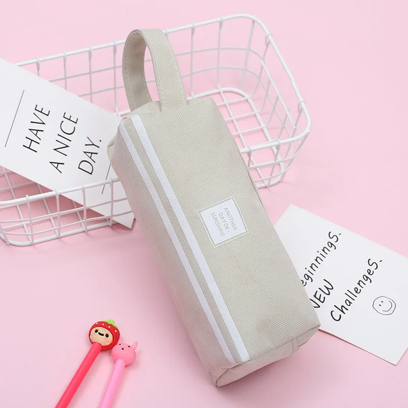 canvas pencil case Kawaii school supplies Solid color estuche escolar trousse scolaire stylo pencil box pencilcase kalem kutusu - Цвет: 3