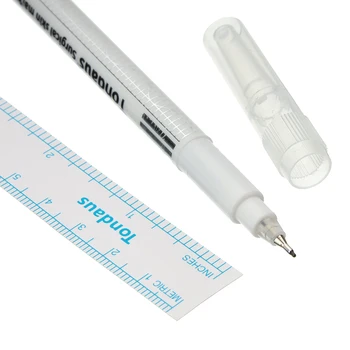 

2PCS/Set Skin Eyebrow Marker Pen Tattoo Skin Marker Pencil Tattoo Measuring Ruler Microblading Tool Positioning Accessories