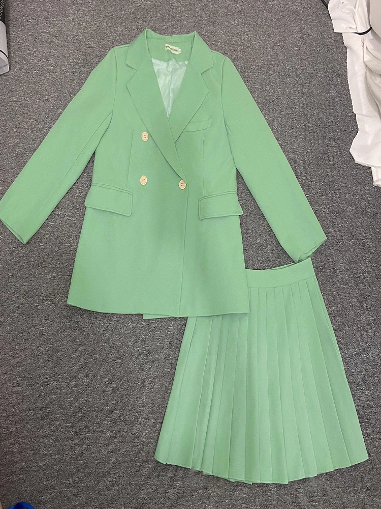 

Fall / Winter 2021 European And American Suits Two Piece Suit Half Skirt African Women's Solid Ol Commuting