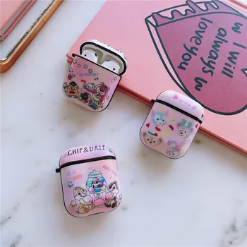 

Cartoon Chip 'n' Dale squirrel Carabiner Soft TPU Case For Airpods 1 2 Accessories Bluetooth Wireless Earphone Protective cover