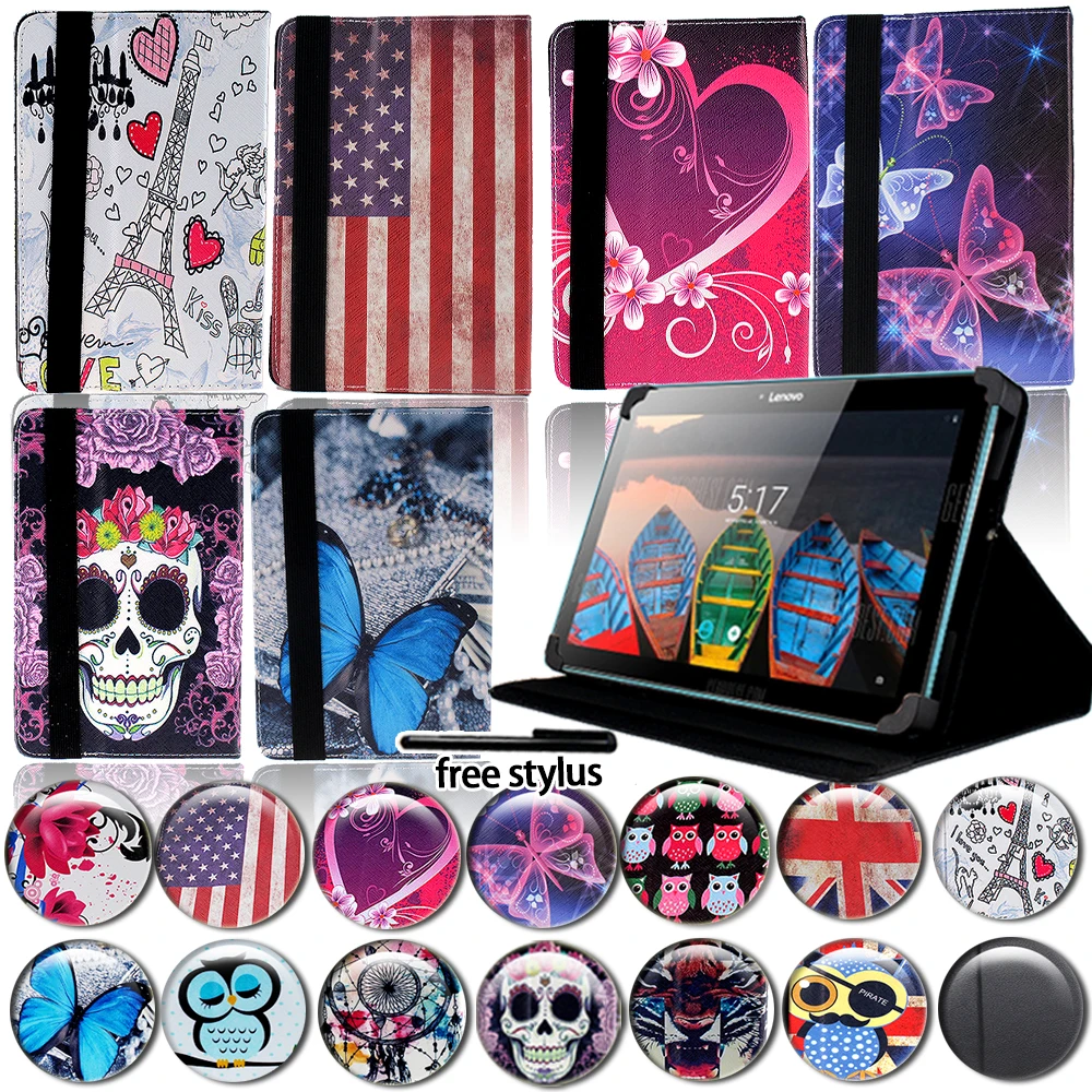 Универсальный чехол для планшета Lenovo Miix /IdeaPad /Yoga/Moto Tab Pu Ulra Тонкий Кожаный противоударный + стилус|Чехлы