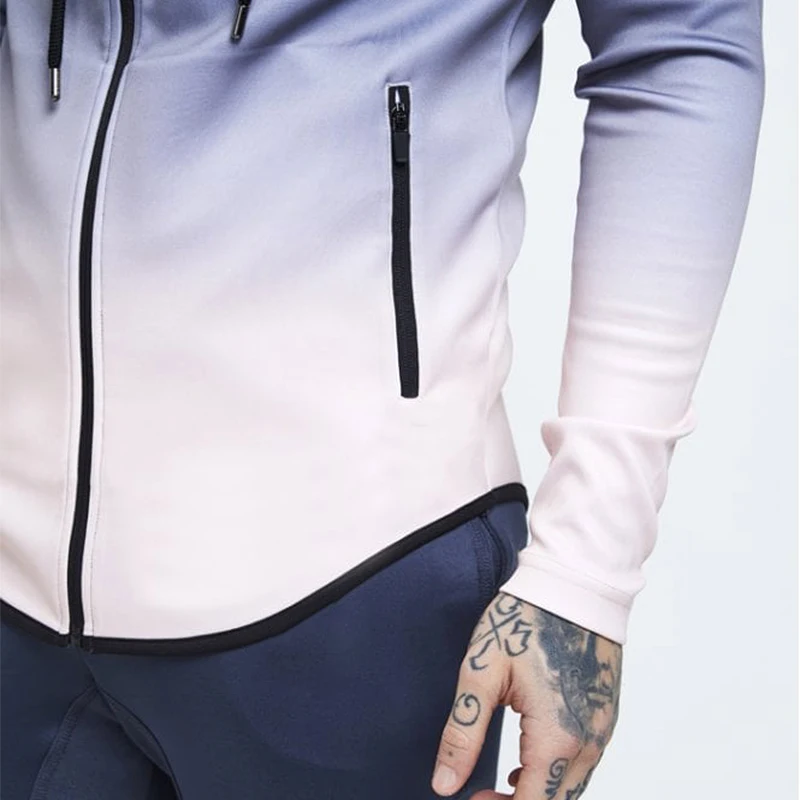 Новая мужская куртка для бега с карманом на молнии, спортивная куртка для занятий фитнесом, Свободное пальто, рубашка