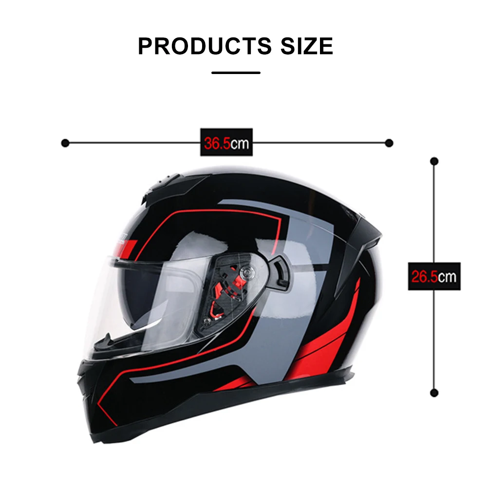 JIEKAI Motorcycle Helmets Full Face Racing Helmet Universal Face Racing Helmet Horn Motorbike ABS Ghost(Black+ Blue) Durable