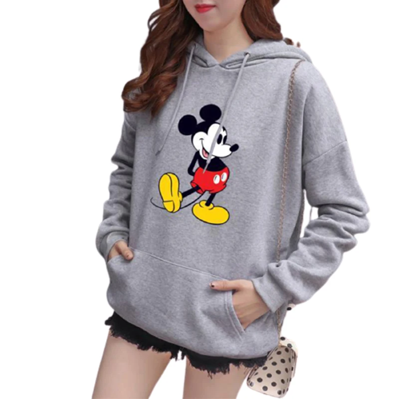 

Disney Cartoon woman Hoodie Loose Casual Mickey Mouse Elastic Drawstring Sweatshirt Long Sleeve Hooded Fall Women's Pullover