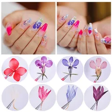 1 сумка Гортензия сушеные цветы лист натуральный цветочный 3D сухой цветочный дизайн ногтей Советы украшения DIY Дизайн Маникюр для УФ гель-лака