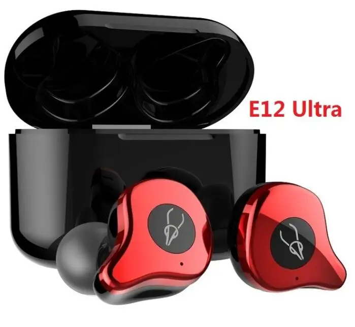 Красный Sabbat E12 ультра TWS беспроводные Bluetooth наушники спортивные Hi-Fi стерео наушники гарнитура с шумоподавителем с зарядным устройством PK E12 - Цвет: Красный