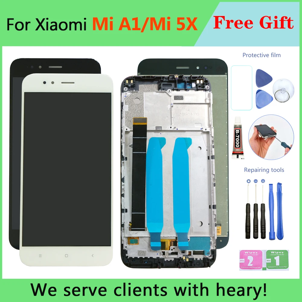 Оригинальный ЖК-дисплей для Xiaomi A1 с рамкой сенсорный экран XIAOMI 5X/A1 в сборе
