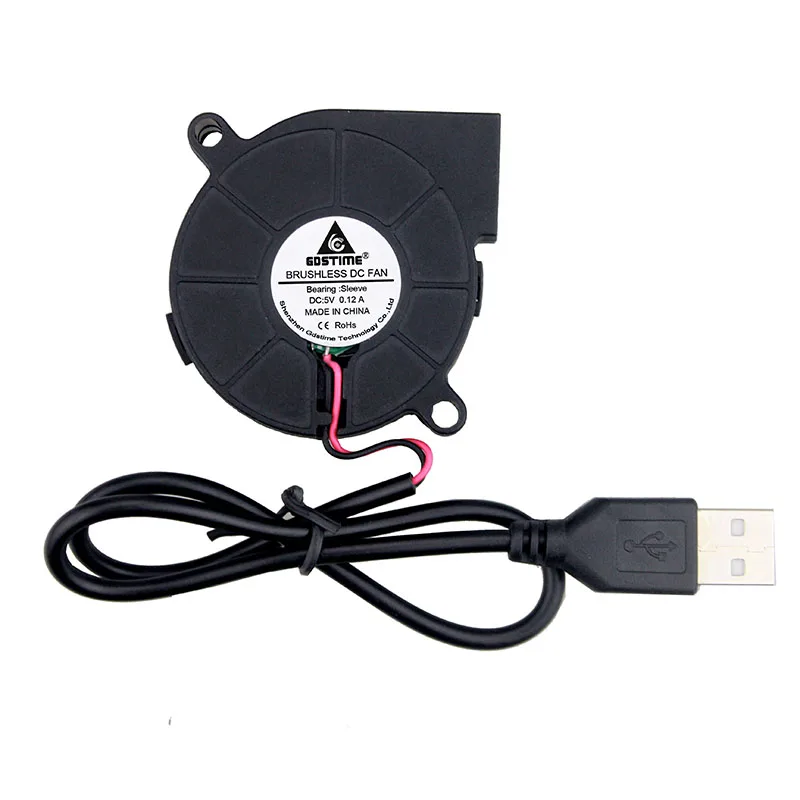 2 шт. Gdstime DC 5 В USB вентилятор охлаждения 50 мм x 15 мм 5015 машинный охладитель 5 см