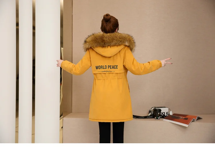 women's cotton coat women's winter jacket in the long section was thin and velvet thickening large size cotton clothing jacket