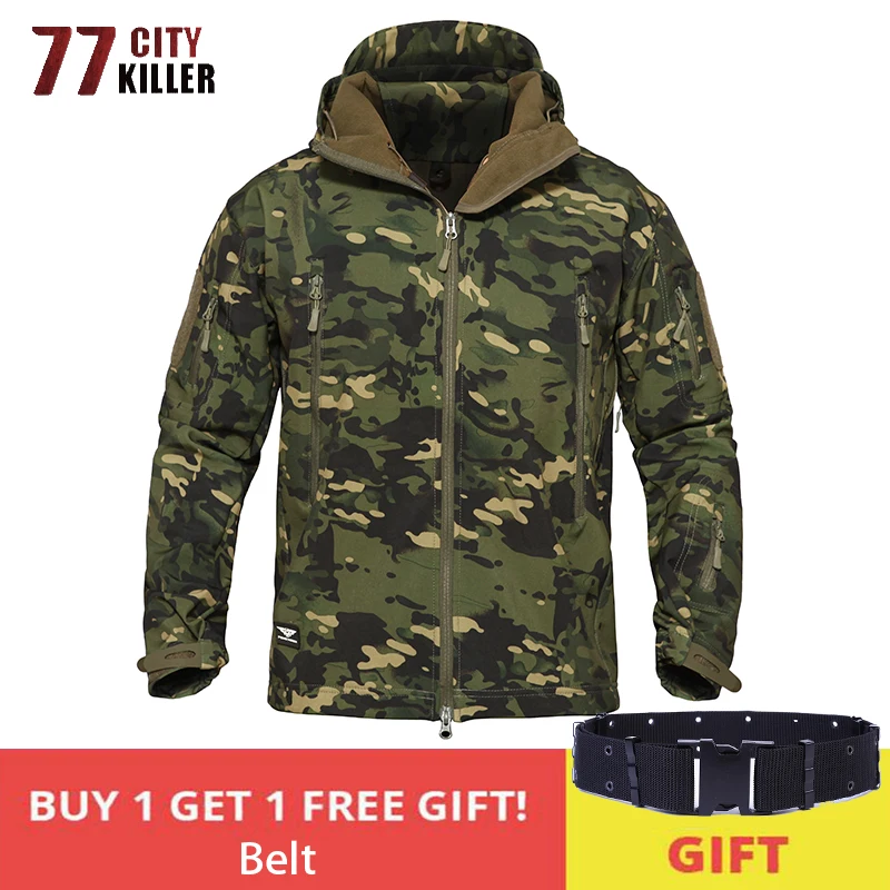 77City Killer Military Tactical Jacket Men Waterproof Shark Soft Shell Warm Windbreaker Coats Camouflage Hooded Jackets Male 77City Killer Military Tactical Jacket Men Waterproof Shark Soft Shell Warm Windbreaker Coats Camouflage Hooded Jackets Male