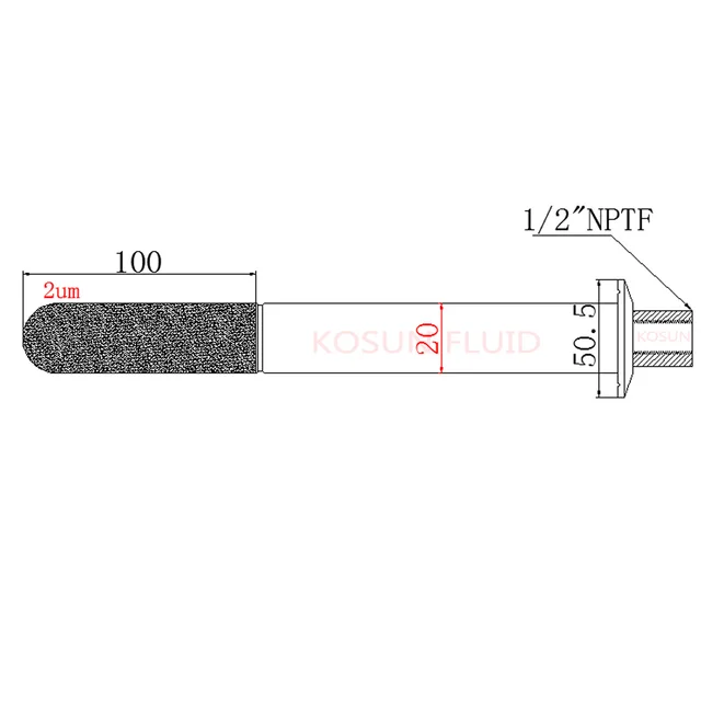 Stainless steel 2 micron  brewery Sintered Carbonation stone 1/2NPT BSP Tri clamp beer  carbonation stone / 2 3 5 um / aeration 4inch Long neck-7