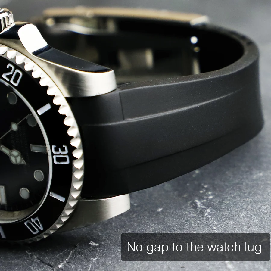 Cinturino in gomma con estremità curva da 20mm per Rolex Submariner GMT  Master 2 Yacht Master Explorer Milgauss daymf Air King cinturino per  orologio|Watchbands| - AliExpress