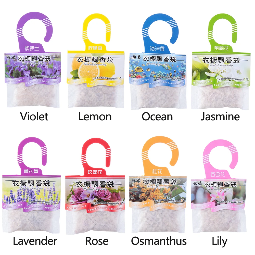 5 Packs Natural Fragrances Wardrobe Sachets Aromatherapy Bags Hanging Spices Bag Deodorizing Paper Home Cabinet Air Fresheners images - 6