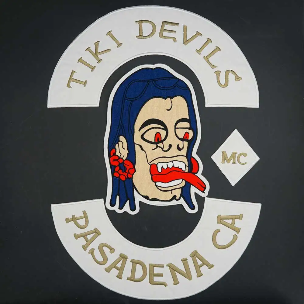 Большой вышитый значок Tiki Devils Pasadena CA MC для одежды шляпы сумки | Дом и сад