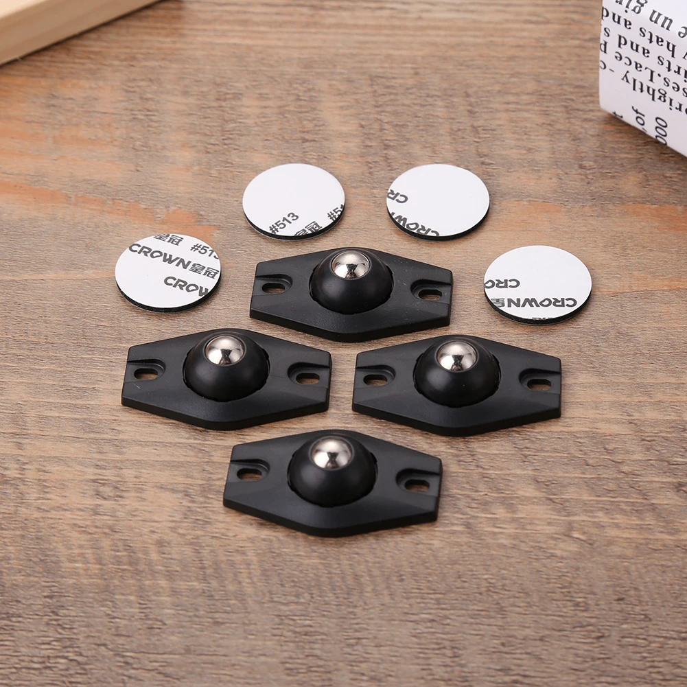4pcs Rotating Storage Box Caster Ball Universal Trash Can Bottom Wheel