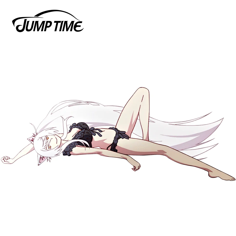 

JumpTime 13cm x 5.2cm Anime Monogatari Girls Black Hanekawa Vinyl Wrap Sexy Girl Bumper Door Decal Car Racing Stickers