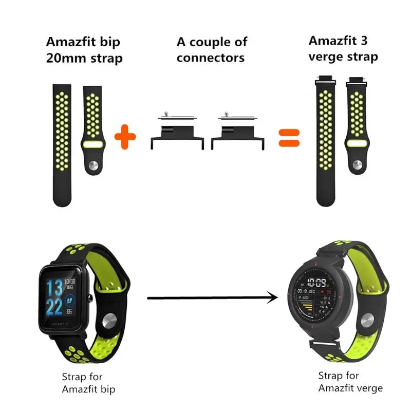 2 пары браслет ремешок разъем адаптер для Huami Amazfit Verge умный ремешок-адаптер для наручных часов аксессуары для подключения C90F