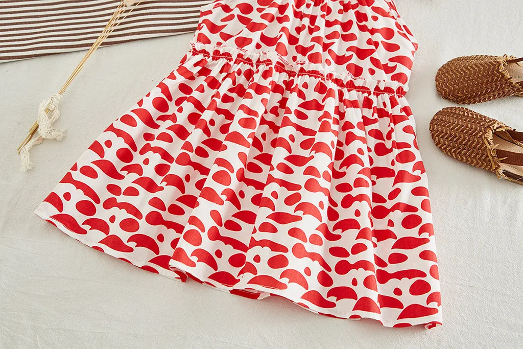 Girl Dress Toddler Kids Girls Floral Flowers Print Dress Princess Dresses Clothes Spring Summer Dresses for Girls #C