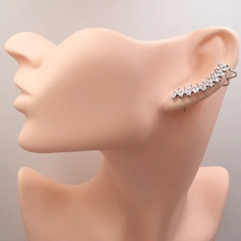 

Lanyika Fashion Jewelry Irregular Leaf Single Left Ear Bones Clip Zircon Inlay Wedding Banquet Party Popular Best Gift
