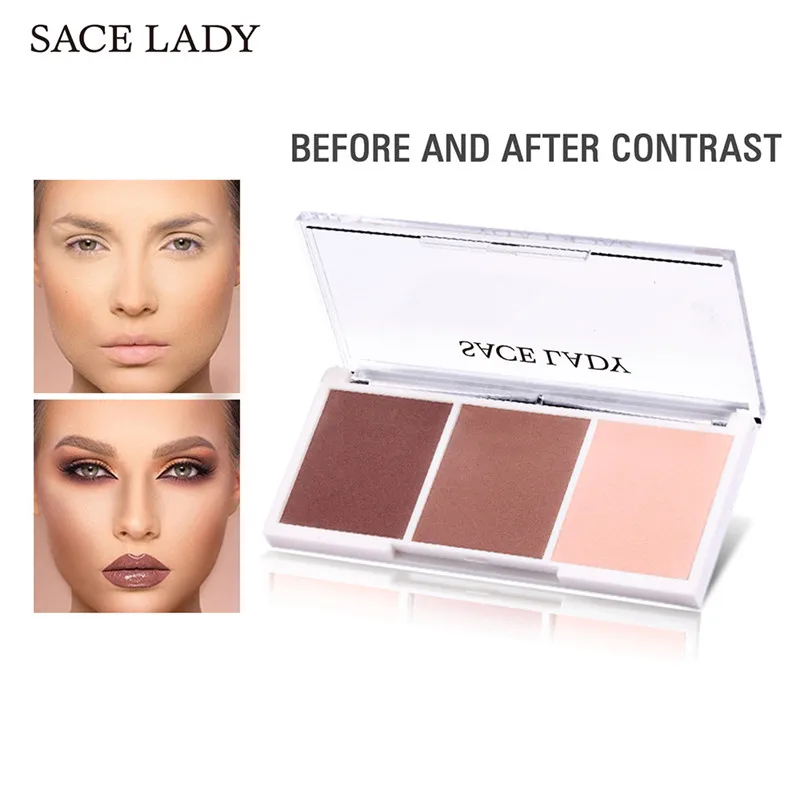 SACE LADY 3 цвета палитра для макияжа Обнаженная пигментированная косметика матовые