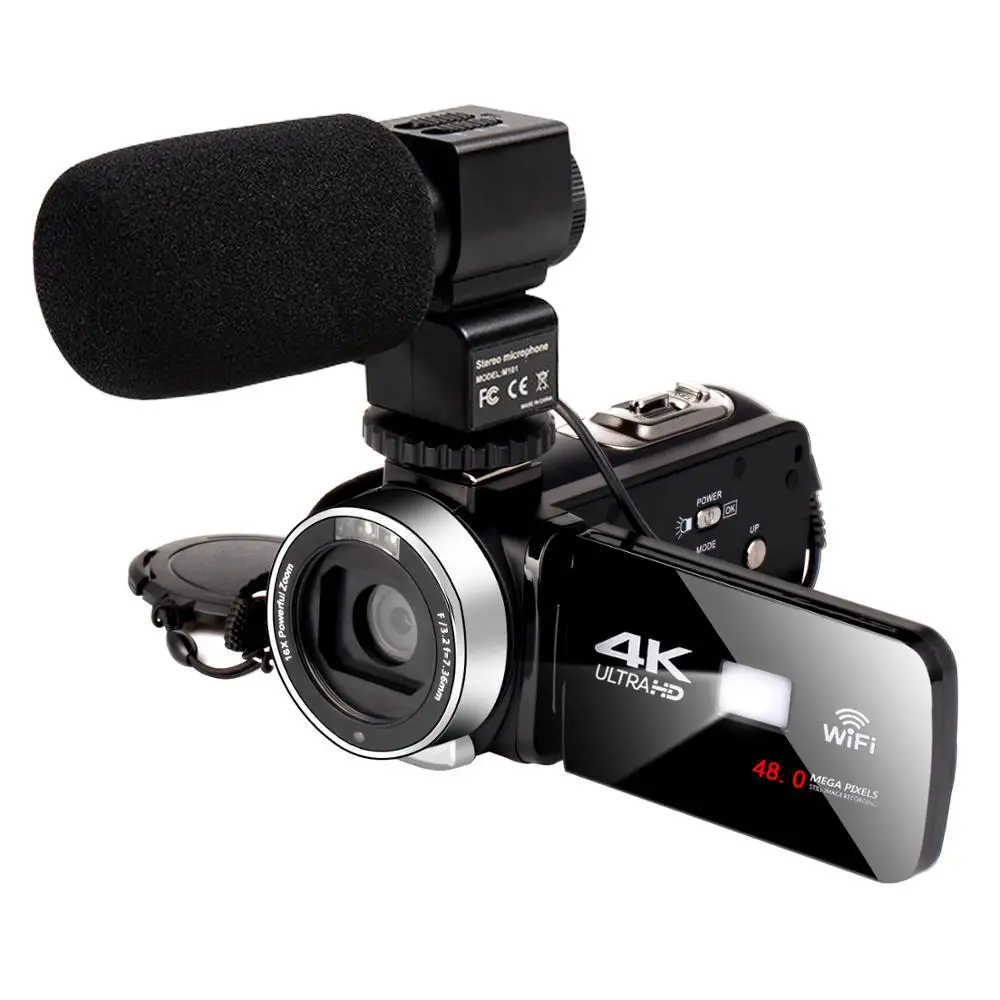 Видеокамера KOMERY 4K 48 МП Vlogging для Youbute Handycam Wi Fi ночная съемка сенсорная видеокамера