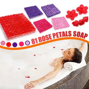 

81 Pcs Rose Bath Body Flower Scented Rose Flower Essential Oil Floral Guest Soap Wedding Party Valentine's Day Gift Floral Soap