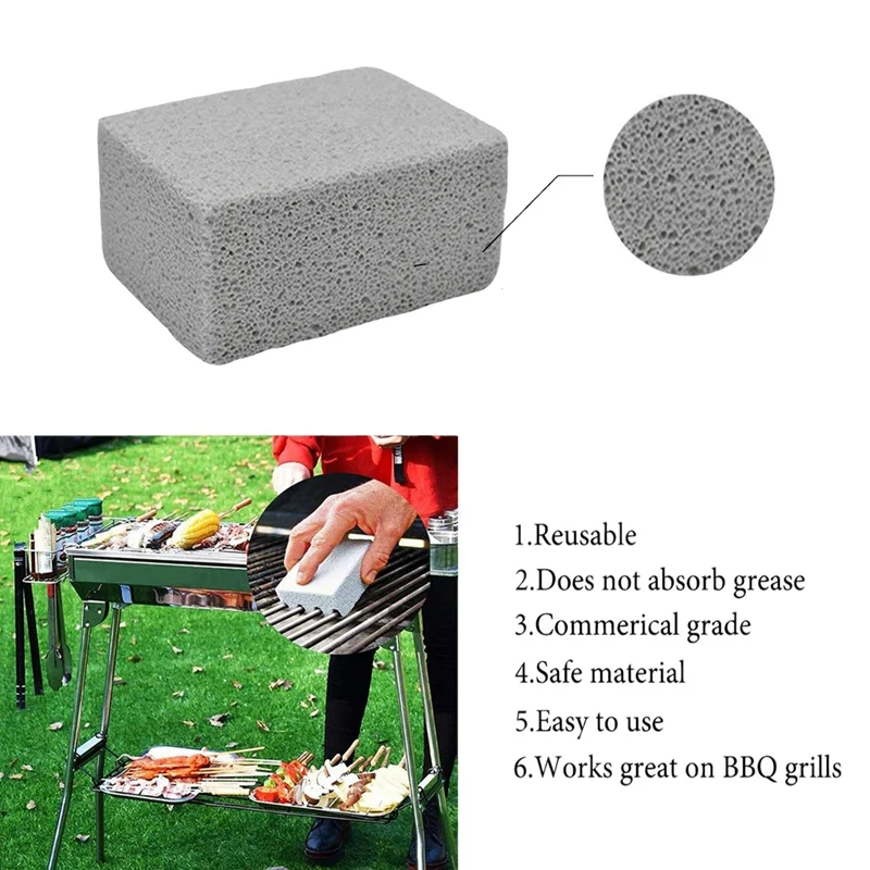 Hot 4 Pack Grill Griddle Cleaning Brick Block,Kitchen Bathroom Cleaning Pumice Block, De-Scaling Cleaning Stone for Removing Sta