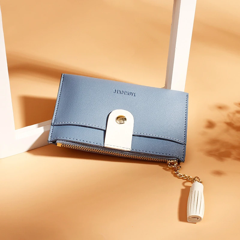Mini Luxury Leather Women Chain Wallet Simple Small Girls Purse Women Little Zipper Wallet Casual Ladies Clutch Coin Purses New