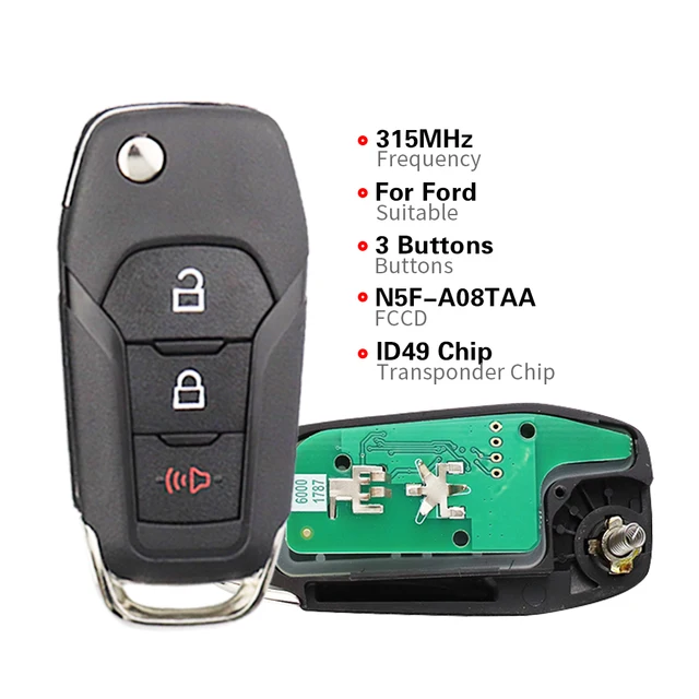 YIQIXIN สมาร์ทคีย์ระยะไกล Fob สำหรับฟอร์ด S-MAX GALAXY MONDEO Focus Fusion Mk2 Mk7 Explorer Ranger 2/3/4ปุ่ม315/433/902 3