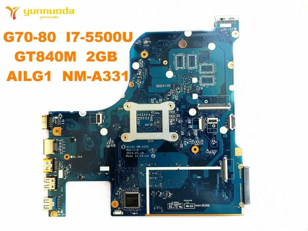 Finest  Original for Lenovo G70-80 Laptop motherboard G70-80 I7-5500U GT840M 2GB AILG1 NM-A331 tested good 