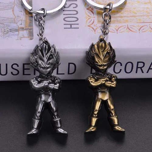 10pcs/lot Trendy Men's Jewelry Keychain Dragonball Evolution Vegeta Doll Kryring Car Decoration for Party Gift - Цвет: mixed colors
