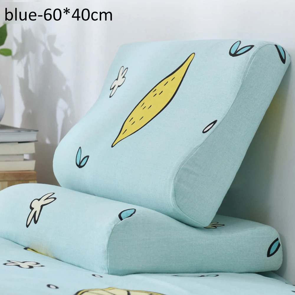 Le Lemon Blue Мягкие наволочки медленно отскок памяти пены пространства наволочки шеи здравоохранения памяти подушки Чехол латексный чехол для подушки Пара Одежда - Цвет: Le Lemon Blue
