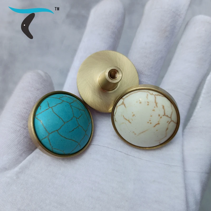 

Brass furniture cabinet handle drawer knob handle wardrobe door artificial colored gemstone child handle wall decoration hook