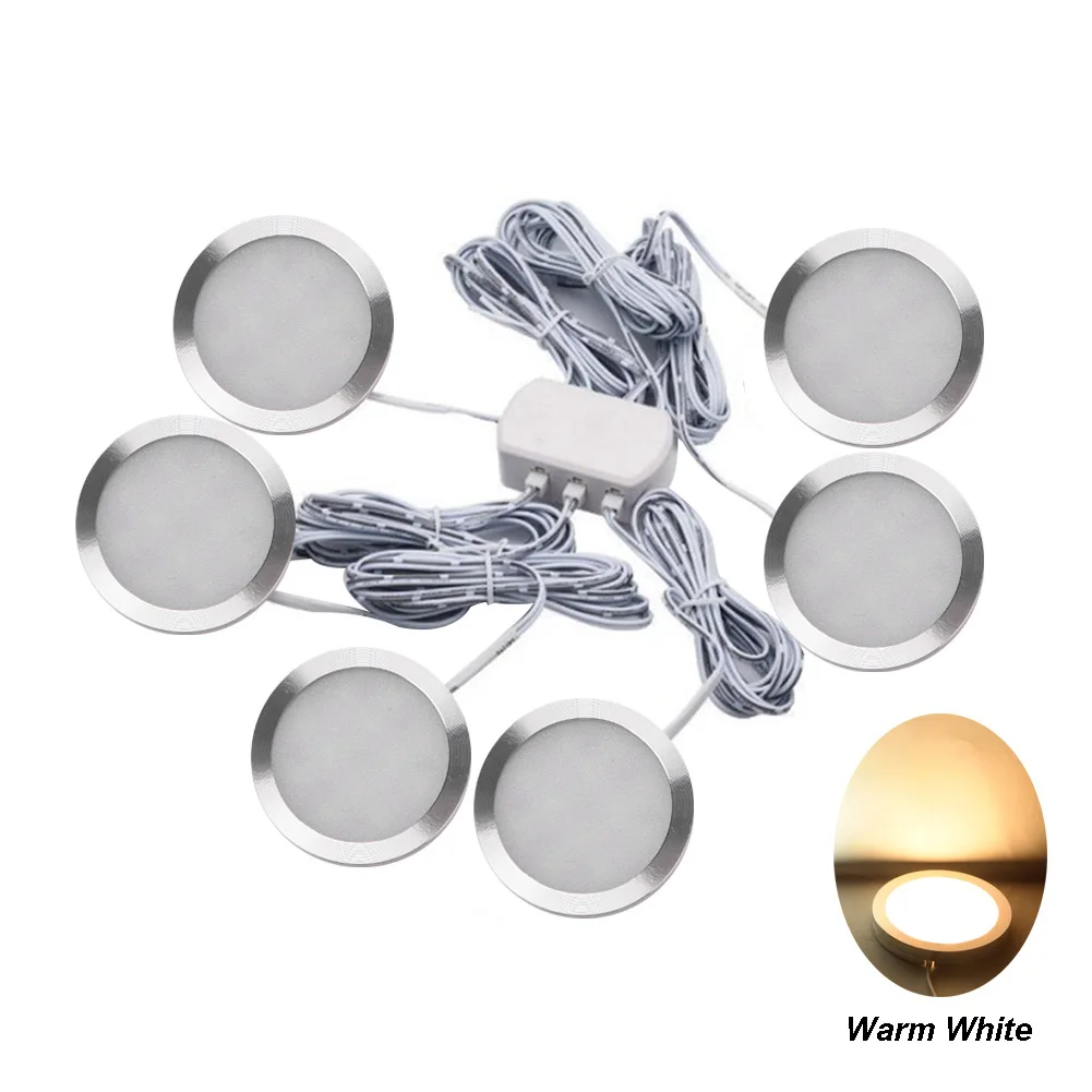 cheap Cabinet Round Lamp Warm White Closet Led Wardrobe Under Kitchen