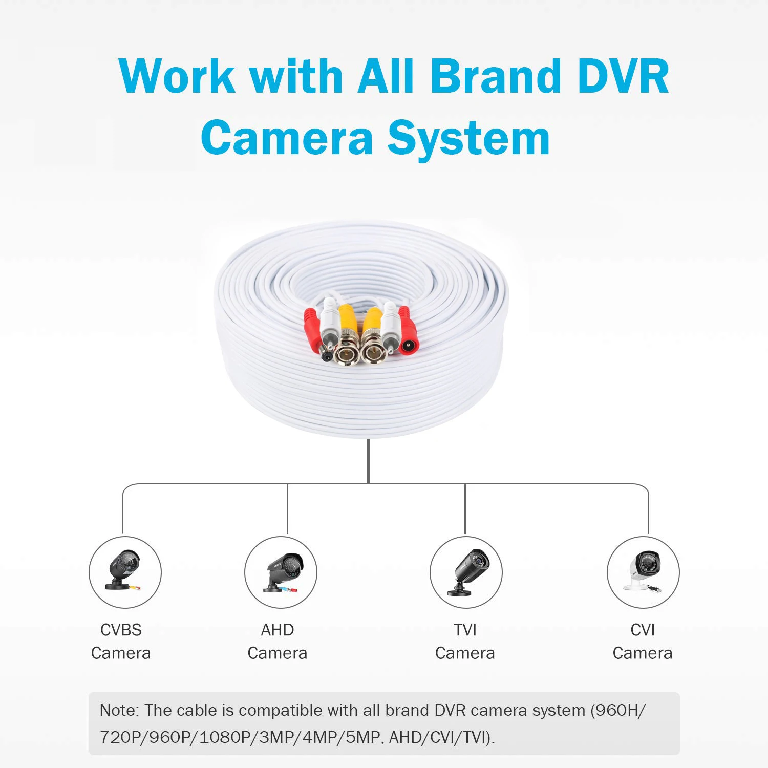 BNC CCTV кабель коаксиальный 5 40 М камера безопасности Видео Аудио Мощность BNC кабель для камеры AHD CVI CCTV DVR система видеонаблюдения